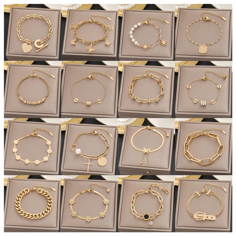 Fashion 100 Bracelet Selection Worry-Free New Japanese And Korean Titanium Steel Women'S Simple All-Match Ins Style Personalized Fashion Bracelet - Image 2